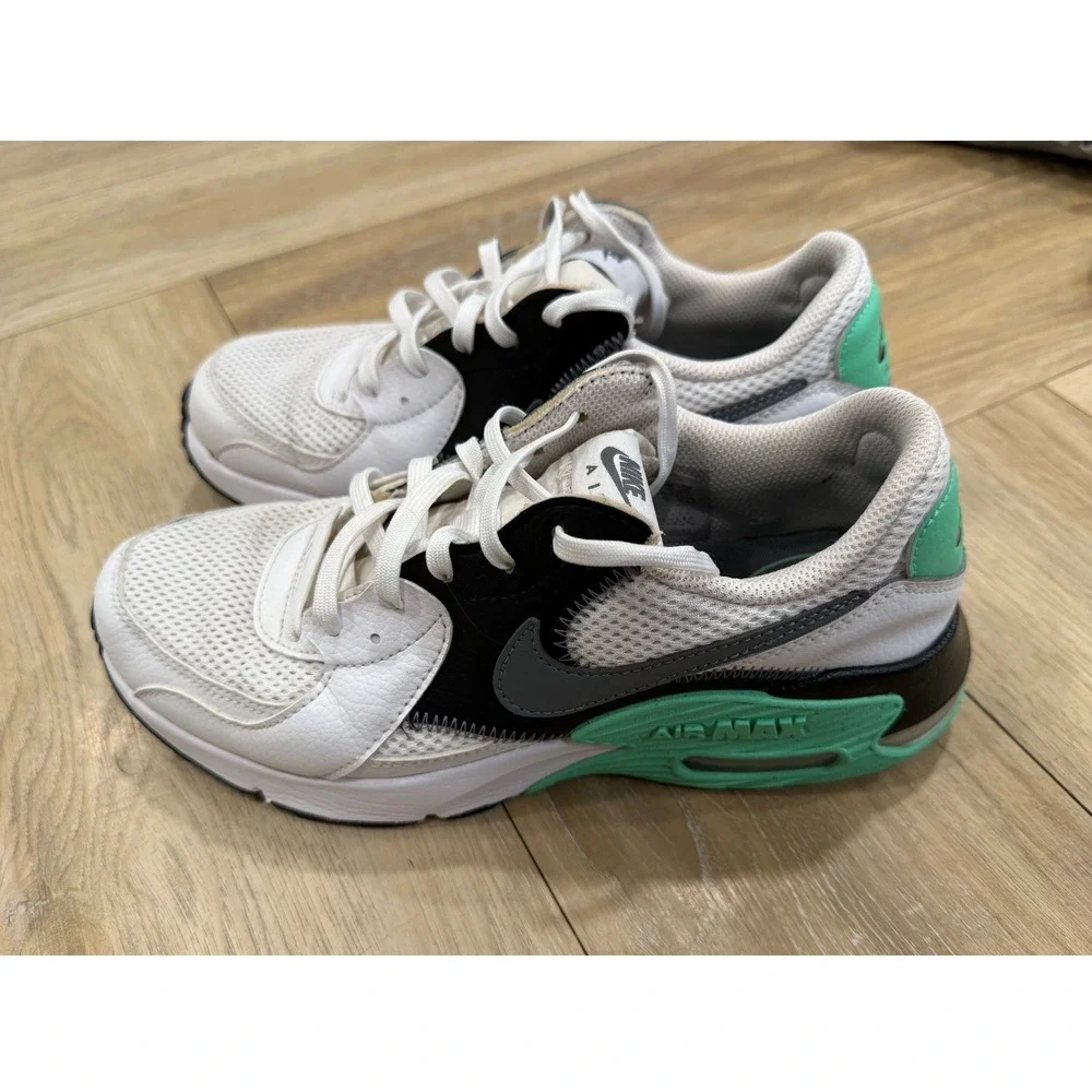 Nike Air Max Excee White Black Green Sneakers DM8346-100 Womens 7.5